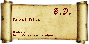 Burai Dina névjegykártya